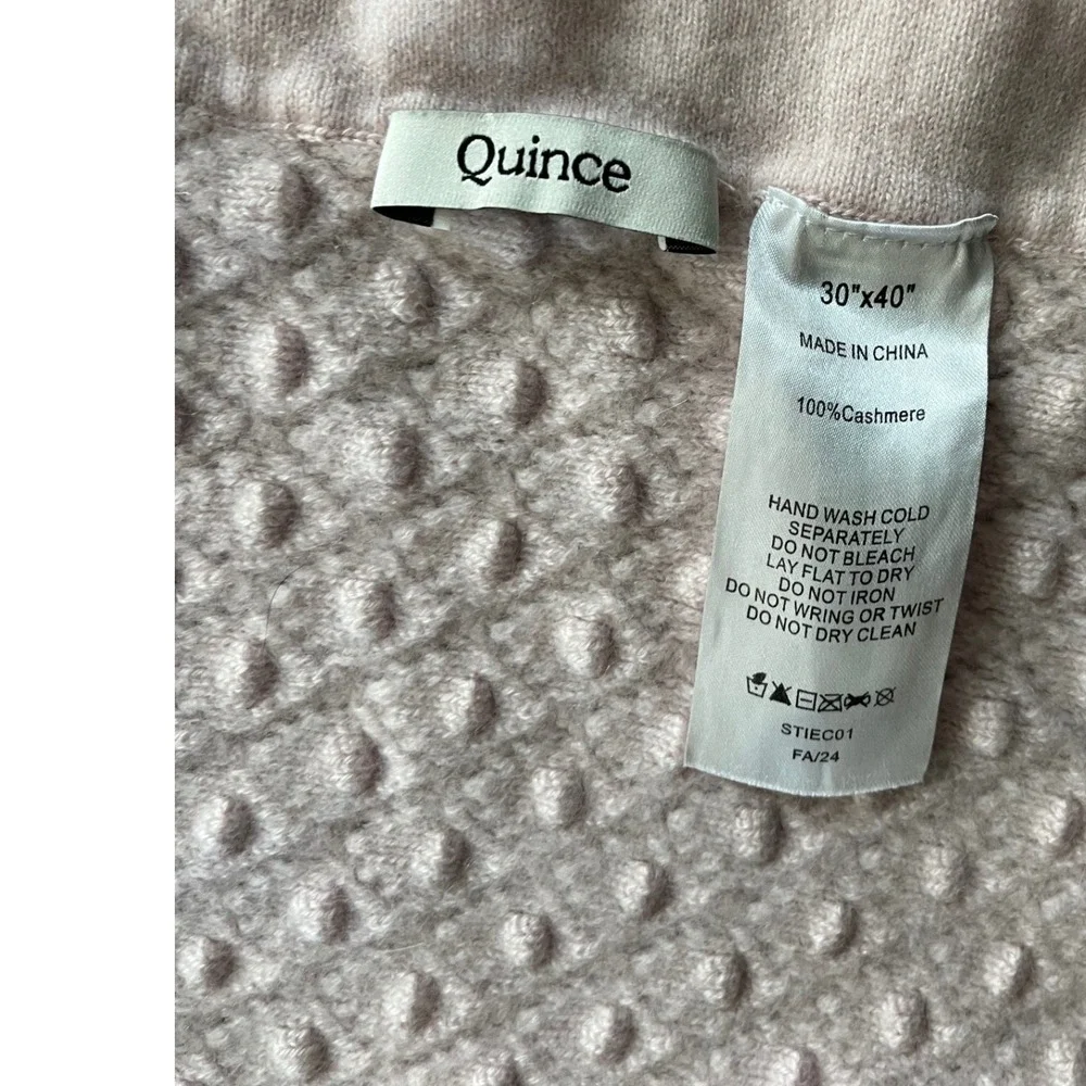 QUINCE Mongolian Cashmere Pointelle Baby Blanket in Minimal Pink